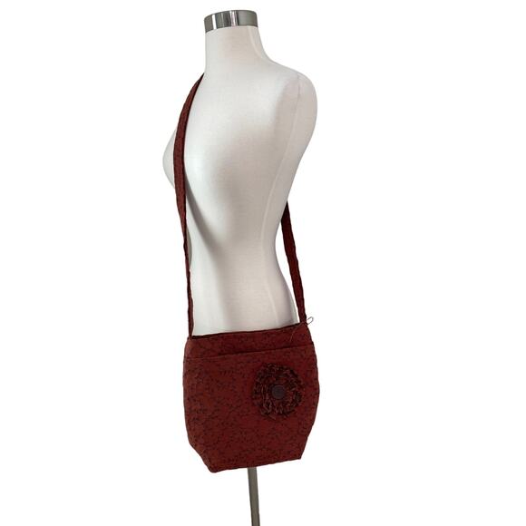 Handmade Cathy Martin Crossbody Shoulder Bag Purse Rust Brown Festival Travel - Picture 1 of 7